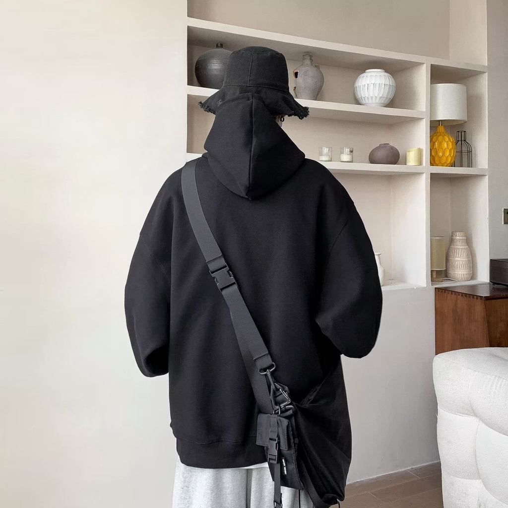 Áo hoodie cotton Màu Trơn Thêu Chữ Phong Cách Tối Giản Thời Trang Thu Đông Mới