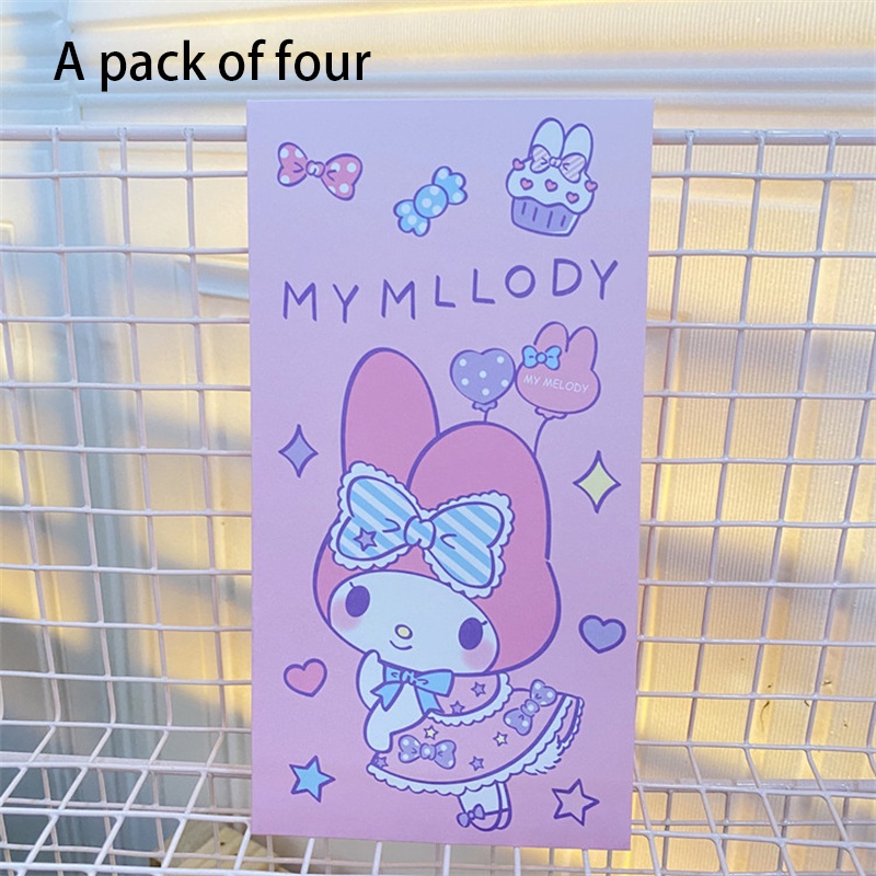Bộ 4 Bao Lì Xì Đỏ Hoạt Hình sanrio melody 2024