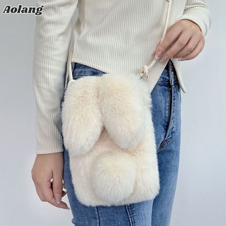 Túi bông đeo chéo hình thỏ xinh xắn cho nữ