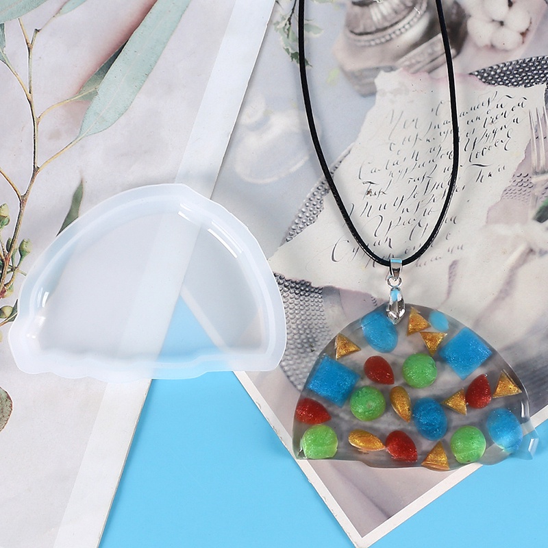 DIY Crafts Semicircle Pendant Epoxy Resin Mold Keychain Silicone Mould