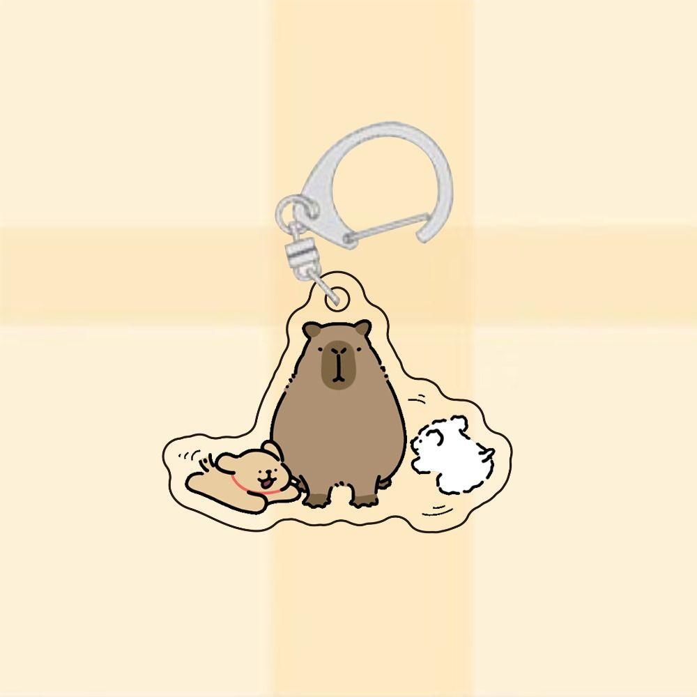 Mmluck capibara Móc Chìa Khóa acrylic Đáng Yêu Vui Nhộn Bằng acrylic unisex