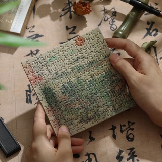 Bộ đồ chơi xếp hình mini phong cách trung hoa cổ điển dùng trang trí bàn làm việc diy