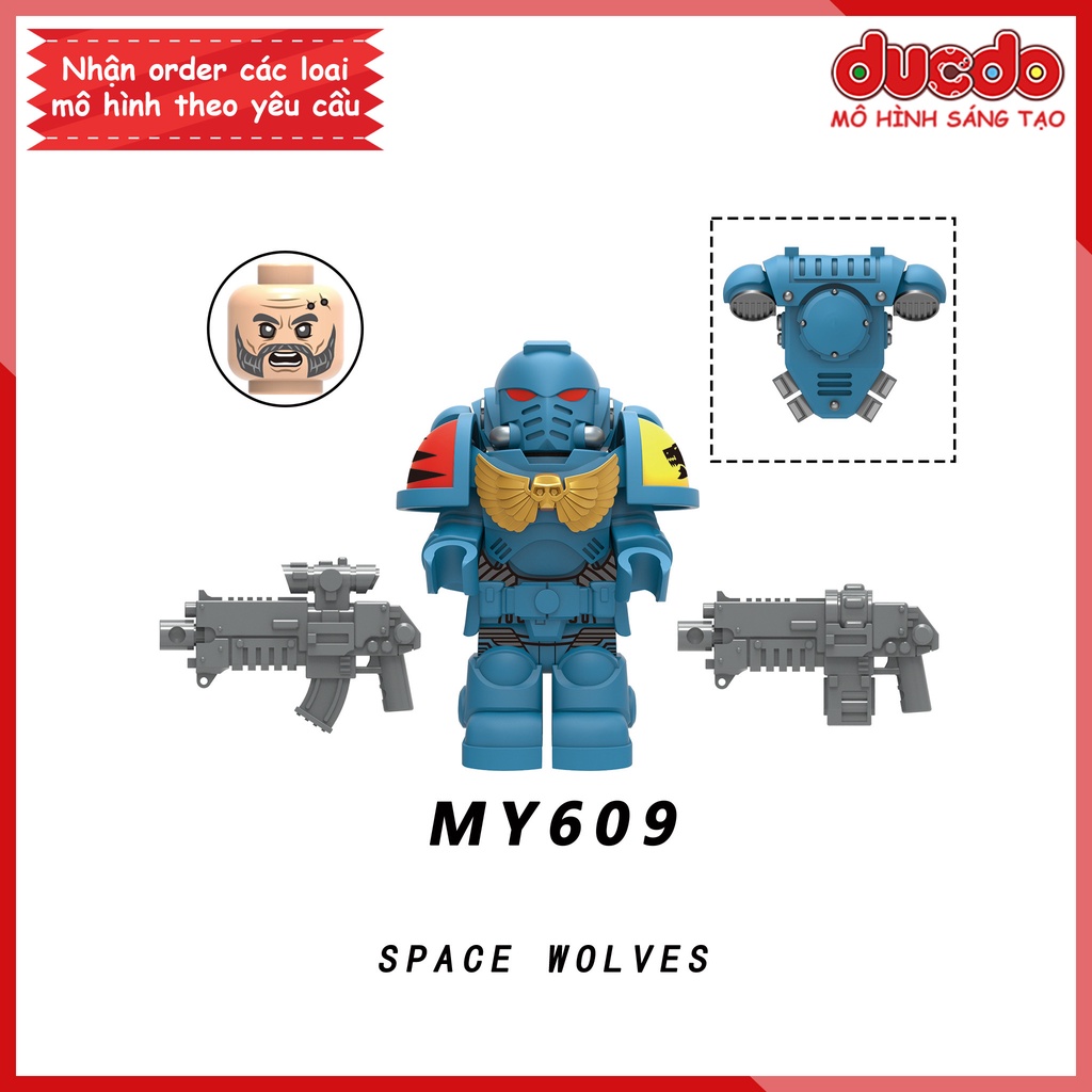 Minifigures Warhammer 40k Chiến Binh Bán Thần Adeptus Astartes Space Marines - Đồ Chơi Lắp Ráp Mini MY606 - 610