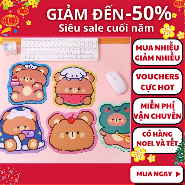 Miếng Pad di chuột cao su chống trơn - Lót chuột họa tiết dễ thương chống trơn trượt , Nguyễn Thùy Store