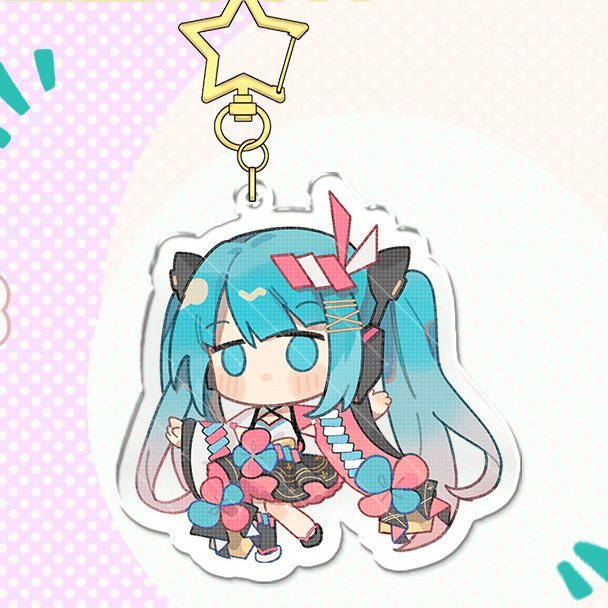 Móc khóa in hình MIKU HATSUNE v1 keyring mica acrylic in hình anime chibi xinh xắn quà tặng độc đáo dễ thương