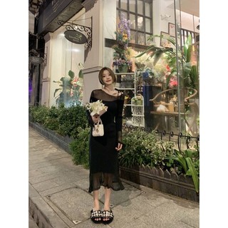Đầm Dệt Kim Dáng Dài Thời Trang Mùa Thu Dễ Phối Đồ Quyến Rũ Cho Nữ