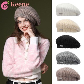 Keene mũ nồi beret dệt kim mềm mại ấm áp phong cách pháp cổ điển cho nữ