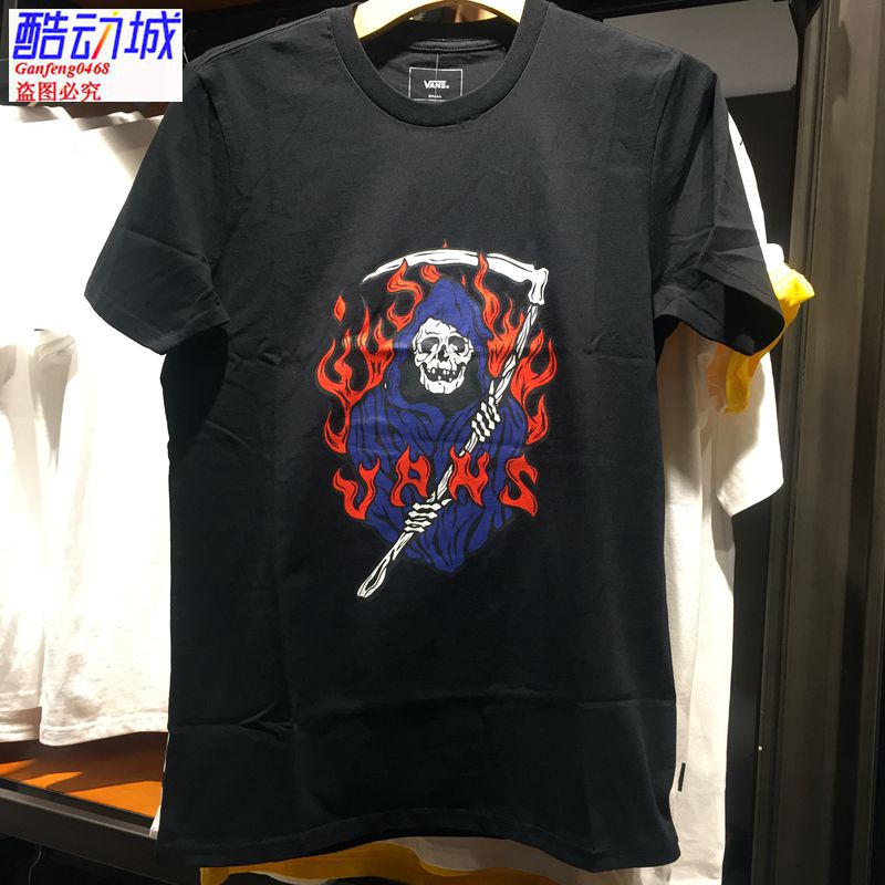 Vans Áo Thun Đen Tay Ngắn Cổ Tròn In Chữ vans 21 Thời Trang Mùa Hè Cho Nam