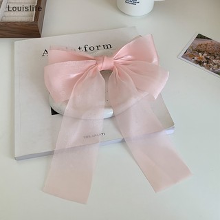 Louislife kẹp tóc nơ màu trắng đen thời trang cho nữ