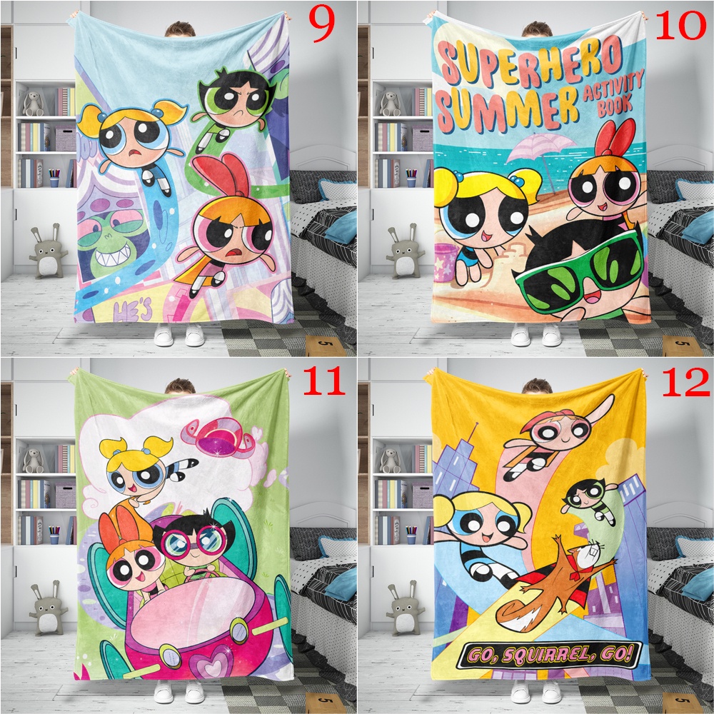 Hoạt Hình Chăn flannel Điều Hòa Không Khí In Hình powerpuff girls