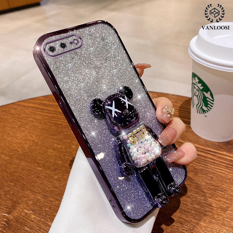 ốp lưng iphone 7 plus 8 plus 6s plus 6 plus 7 8 6 6s Ốp Điện Thoại Mềm Mạ Điện Hình Gấu Lấp Lánh Có 