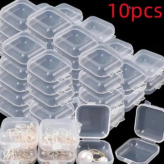 Set 10 Hộp Nhựa Vuông Trong Suốt Đựng Trang Sức