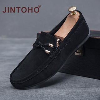 Jintoho giày lười da lộn thời trang 2023 cho nam