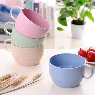 Cốc uống cafe có quai bằng rơm lúa mạch 300ml