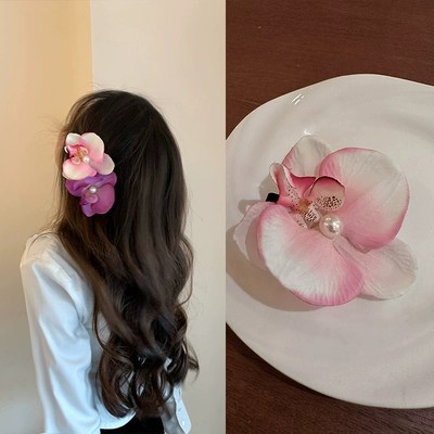 Kẹp Tóc Hoa Lan / Bươm Bướm / Mái Che Mặt Đa Năng Thời Trang Đi Nghỉ Mát Cho Nữ