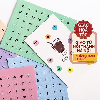 Tờ nhãn dán sticker in họa tiết chữ cái và số dùng để trang trí DIY ST116