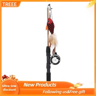 Treee Đồ chơi câu cá cho mèo Đồ chơi tương tác chống cắn lông vũ