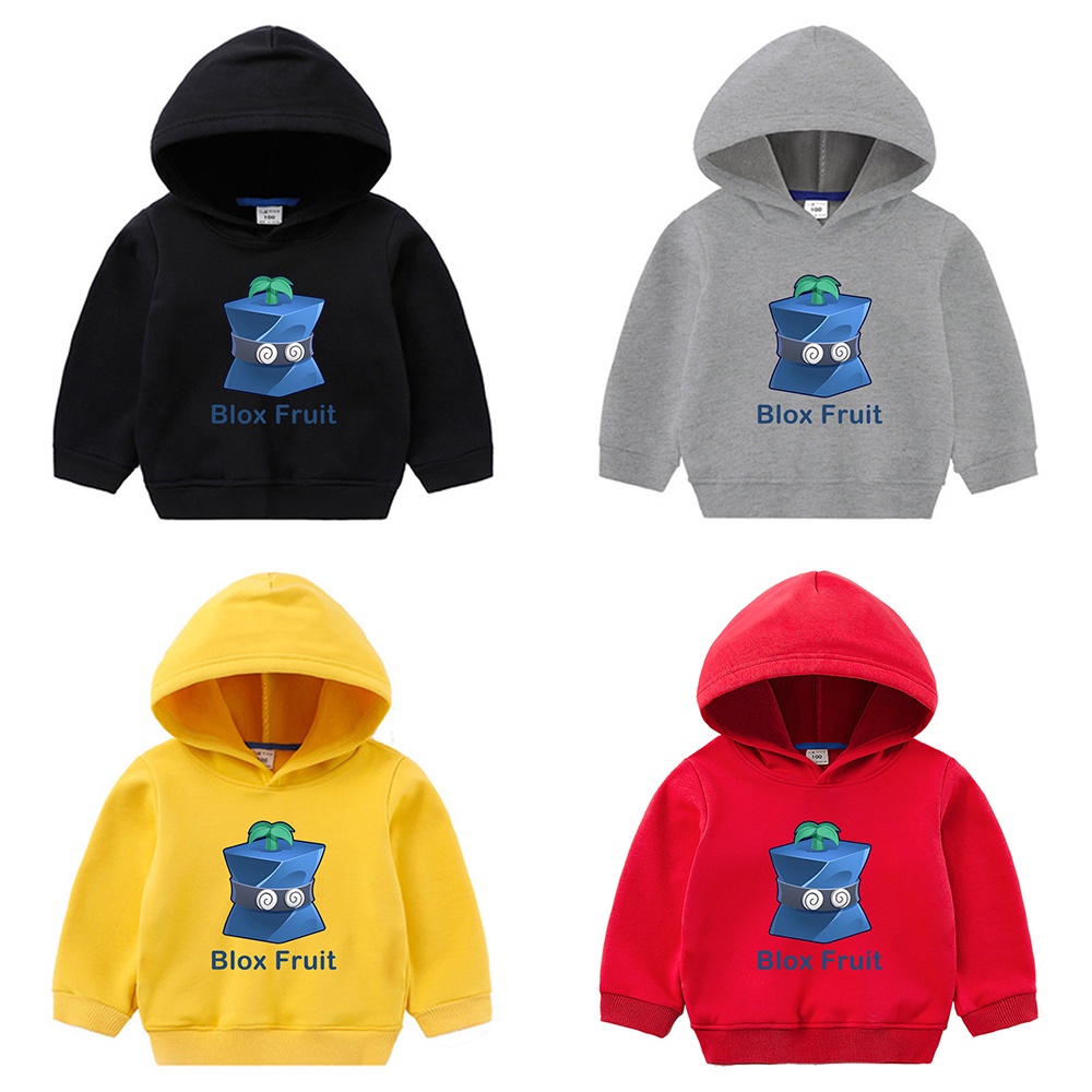 Dingyuan Spin Fruit Blox Fruit Áo Hoodie trẻ em Đơn giản Hoạt hình giản dị Áo khoác bé trai và bé gái hàng đầu