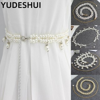 YUDESHUI Thắt lưng đính ngọc trai nhân tạo thiết kế thời trang làm đẹp dành cho nữ