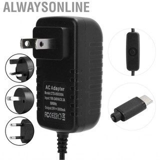 Alwaysonline Công tắc bật/tắt nguồn DC AC 5V 3A Type-C cho Raspberry Pi 4B