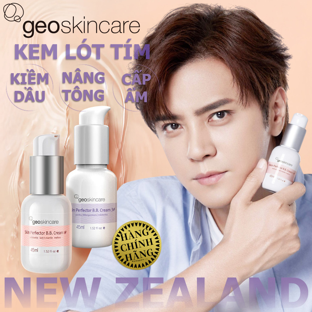 Kem Lót BB Geoskincare Dưỡng Ẩm Kiềm Dầu Nâng Tone Che Khuyết Điểm Điều Chỉnh Màu Da 45ml