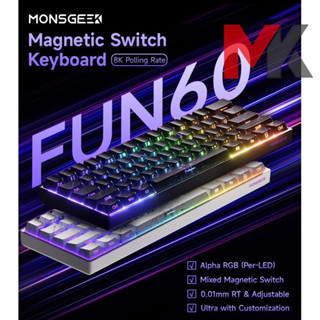 Bàn phím cơ Monsgeek HE Fun60 | Rapid Trigger | 3 mode kết nối