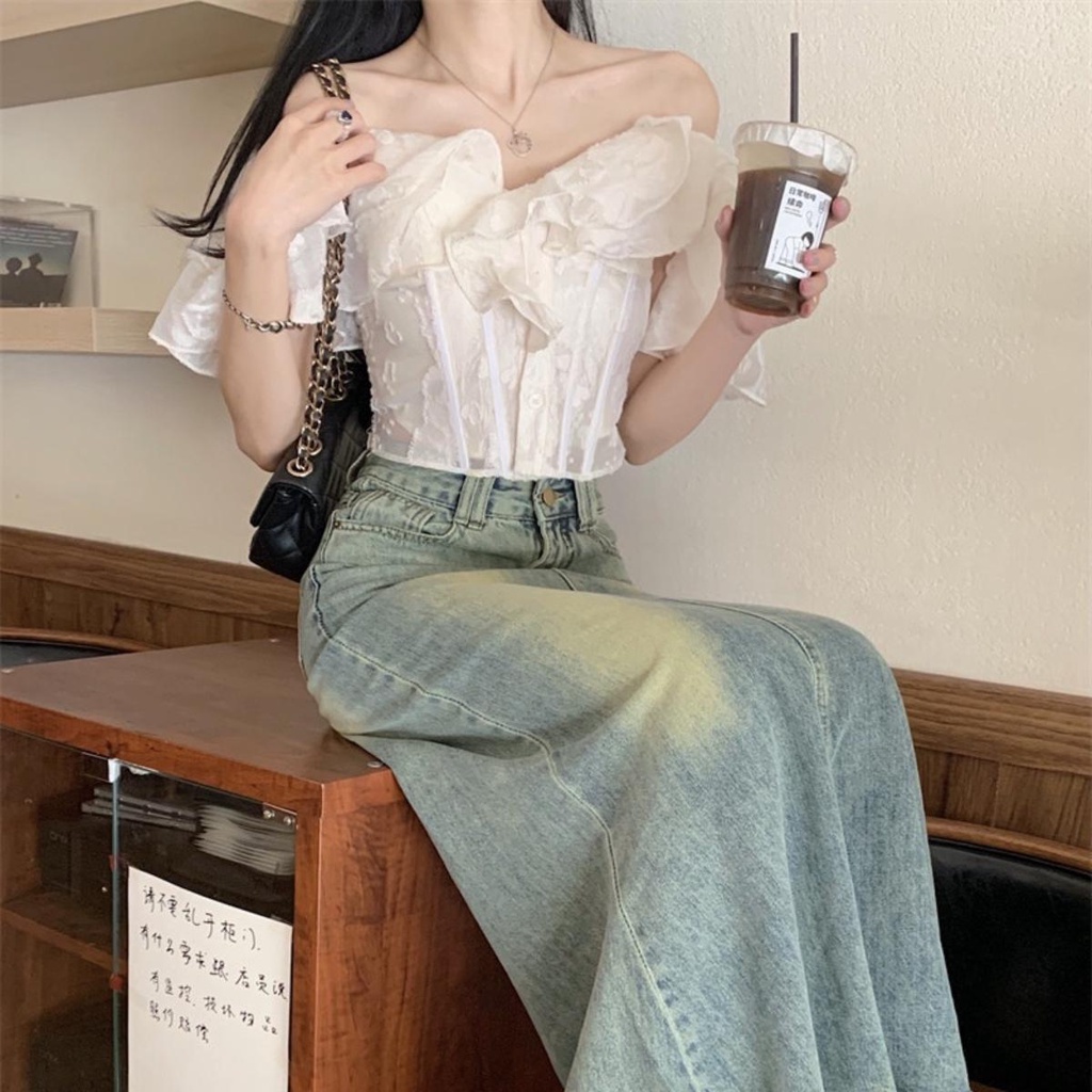 Áo kiểu bèo tầng tay ngắn DaaLaa Store, phong cách tiểu thư xinh xắn A5802