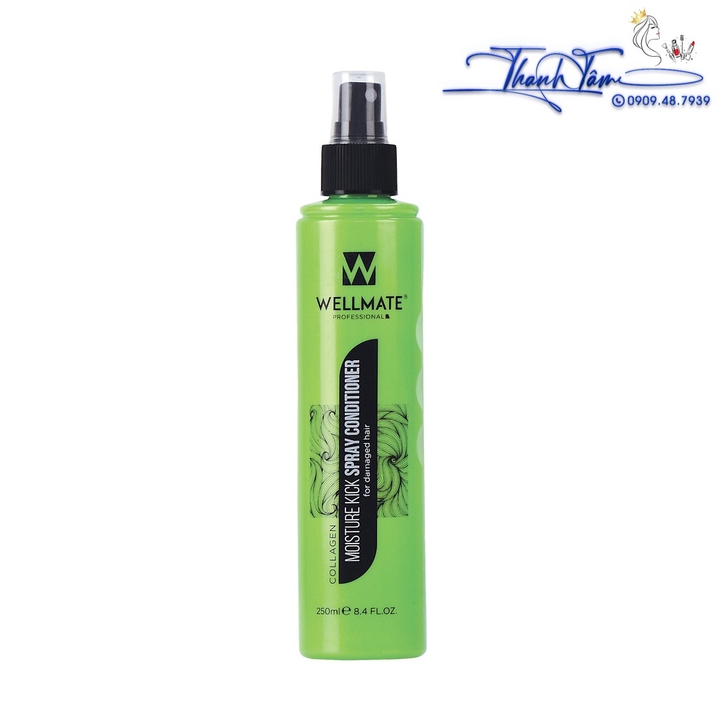 Xịt dưỡng phục hồi tóc Wellmate Moisture Kick Spray Conditioner 250ml