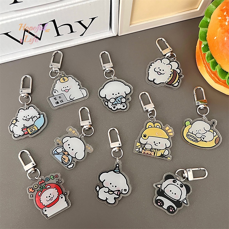 Móc Khóa acrylic Hình Chú Chó Hoạt Hình Đáng Yêu