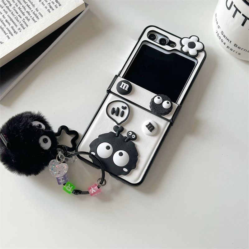 Bao Da Điện Thoại Màu Trắng Thiết Kế Đặc Biệt 3 Trong 1 Có Mặt Dây Cho samsung galaxy z flip 5 4 3 z flip5 zflip5 flip4 flip3 zflip4 zflip3