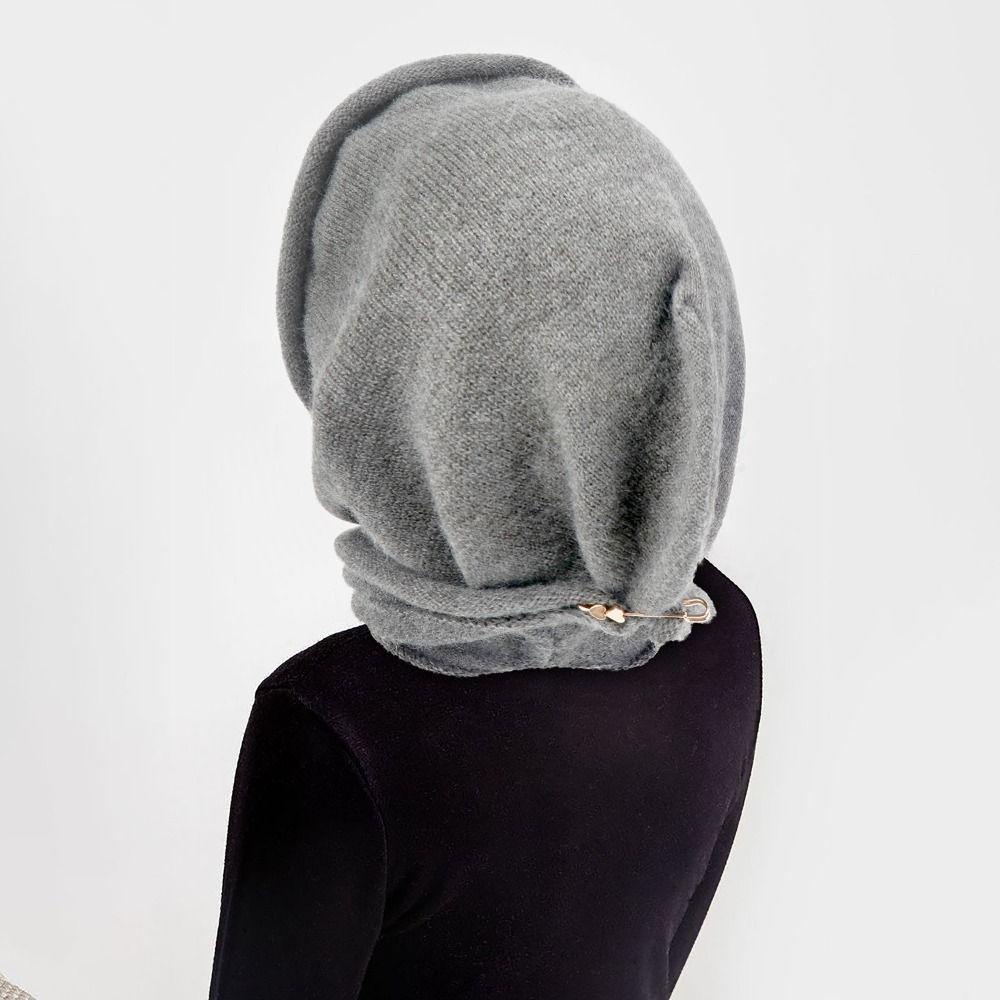 Btlimer Mũ Trùm Đầu Kiêm Khăn Choàng Cổ Vải cashmere Dày Màu Trơn Giữ Ấm Mùa Đông Đa Năng Dùng Khi Đi Bộ Đường Dài Ngoài Trời