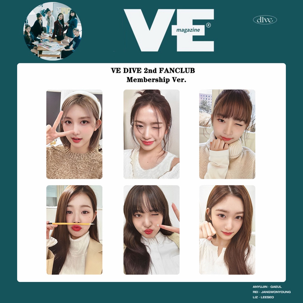 Set 6 Tấm Ảnh Hình Thành Viên I 'Ve Iamo Nhóm Nhạc rei liz leeseo wonyoung gaeul yujin