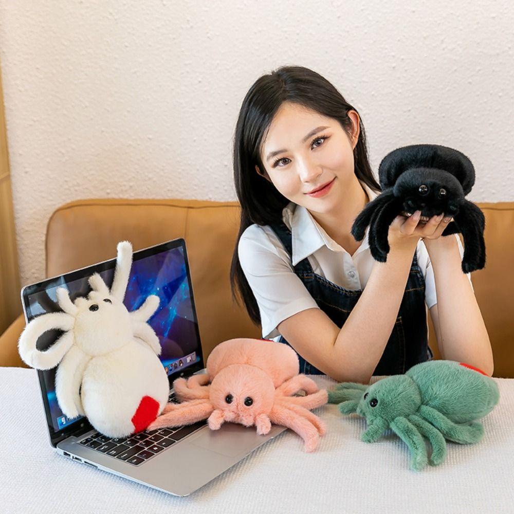 Mmluck Đồ chơi nhồi bông Hình Nhện Đen 25cm Cho halloween