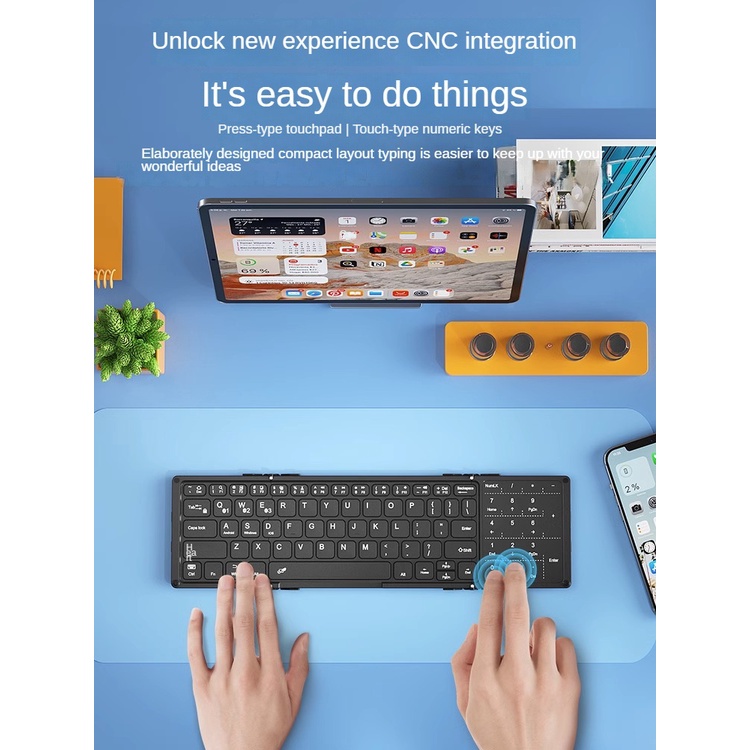 Bộ Bàn Phím Không Dây bluetooth Gấp Gọn Được Chuyên Dụng Cho Máy Tính Bảng / laptop