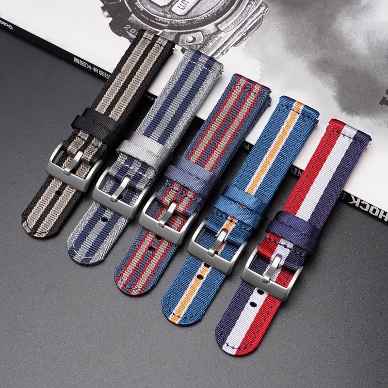 Dây Đeo Thay Thế Bằng nylon canvas 18mm 20mm 22mm 24mm Cho Đồng Hồ Thông Dụng omega moonswatch