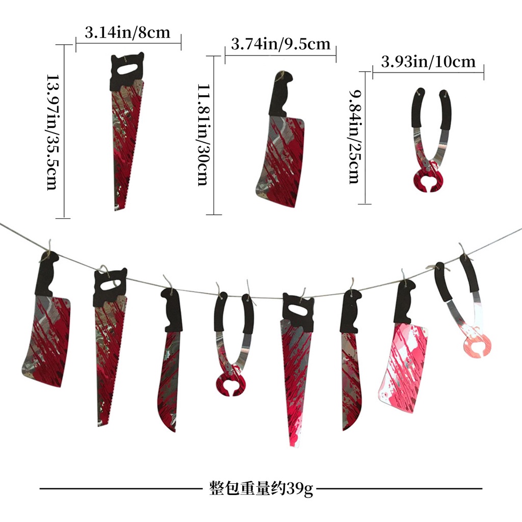 Cờ Treo Trang Trí halloween Hình Ma Quỷ / Dao / Hoa
