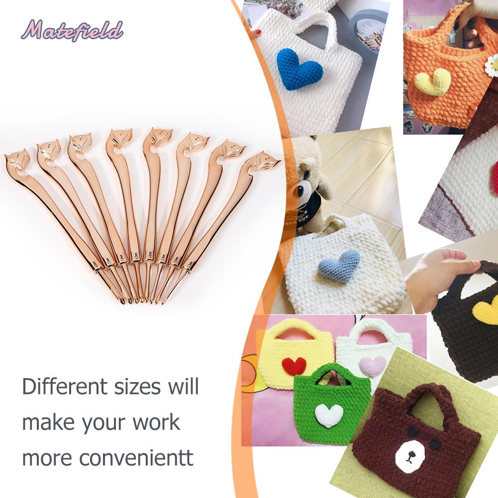 Bộ 8 Kim Đan Móc Len Hình Cáo Vàng diy