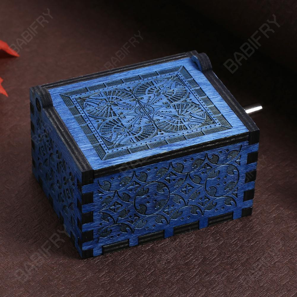 Hộp Nhạc Gỗ harry potter Màu Xanh Dương Làm Quà Tặng Giáng Sinh
