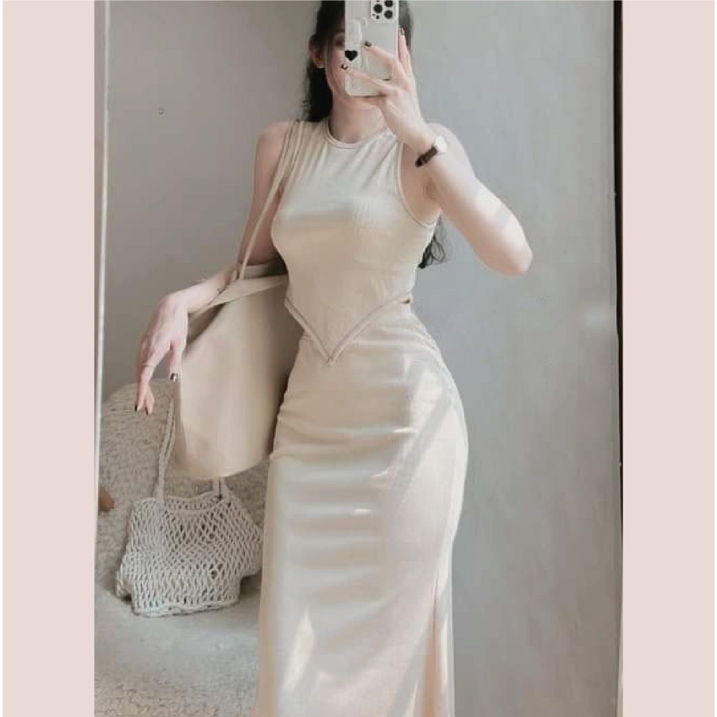 ✨BÁN SỈ✨SET040- Set zip co giãn màu be mix CV đuôi cá