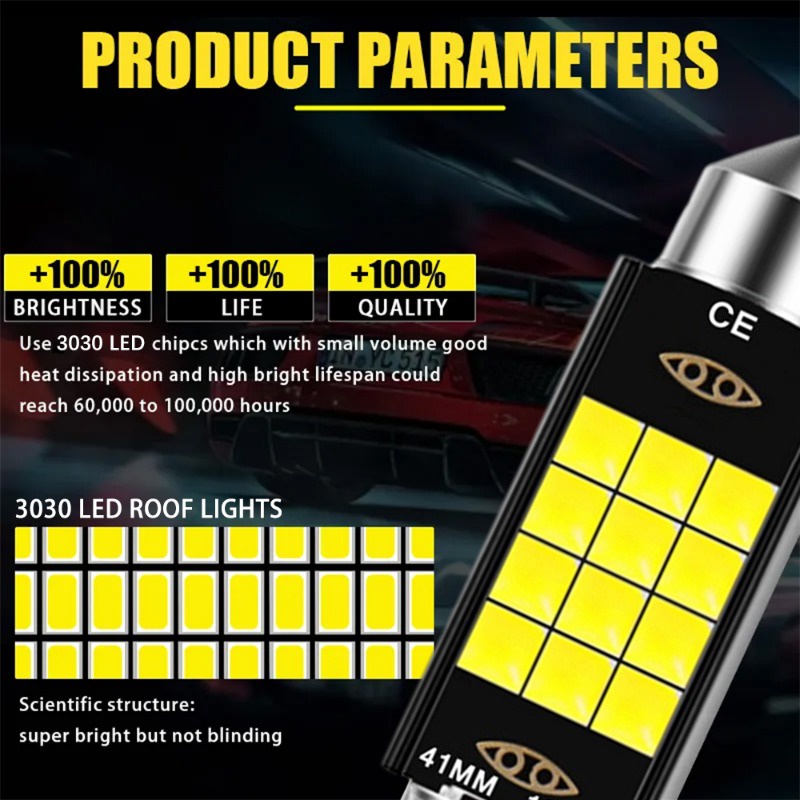 Đèn led 12v 3030 Ánh Sáng Trắng Tiết Kiệm Năng Lượng Cho Xe Hơi