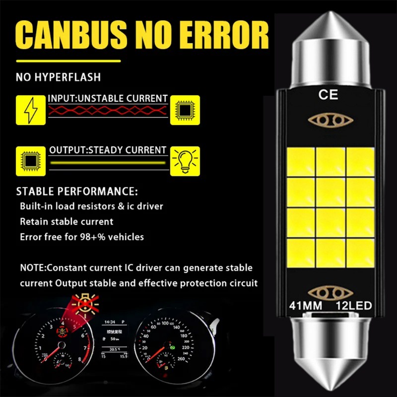 Đèn led 12v 3030 Ánh Sáng Trắng Tiết Kiệm Năng Lượng Cho Xe Hơi