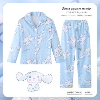  Bộ Đồ Ngủ Tay Dài In Hoạt Hình sanrio cinnamoroll kuromi melody Dễ Thương Cho Bé Gái 
