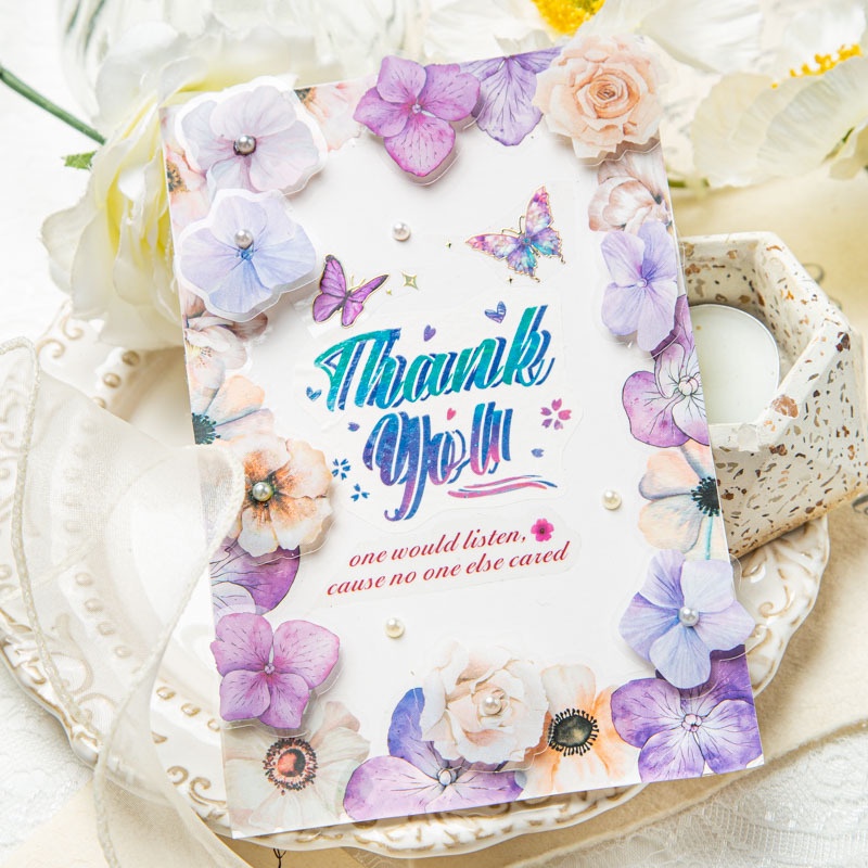 Set 50 sticker Hoa Dán Trang Trí Sổ Tay