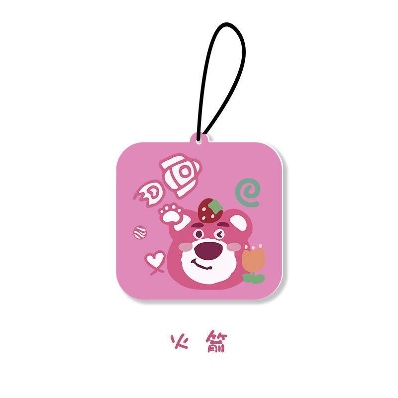 Miếng Sáp Thơm Khử Mùi Mùi Dâu Tây Treo Gương Hậu Xe Hơi, Tủ Quần Áo, Nhà Vệ Sinh Hình Gấu Dâu Losto Chất Lượng Cao