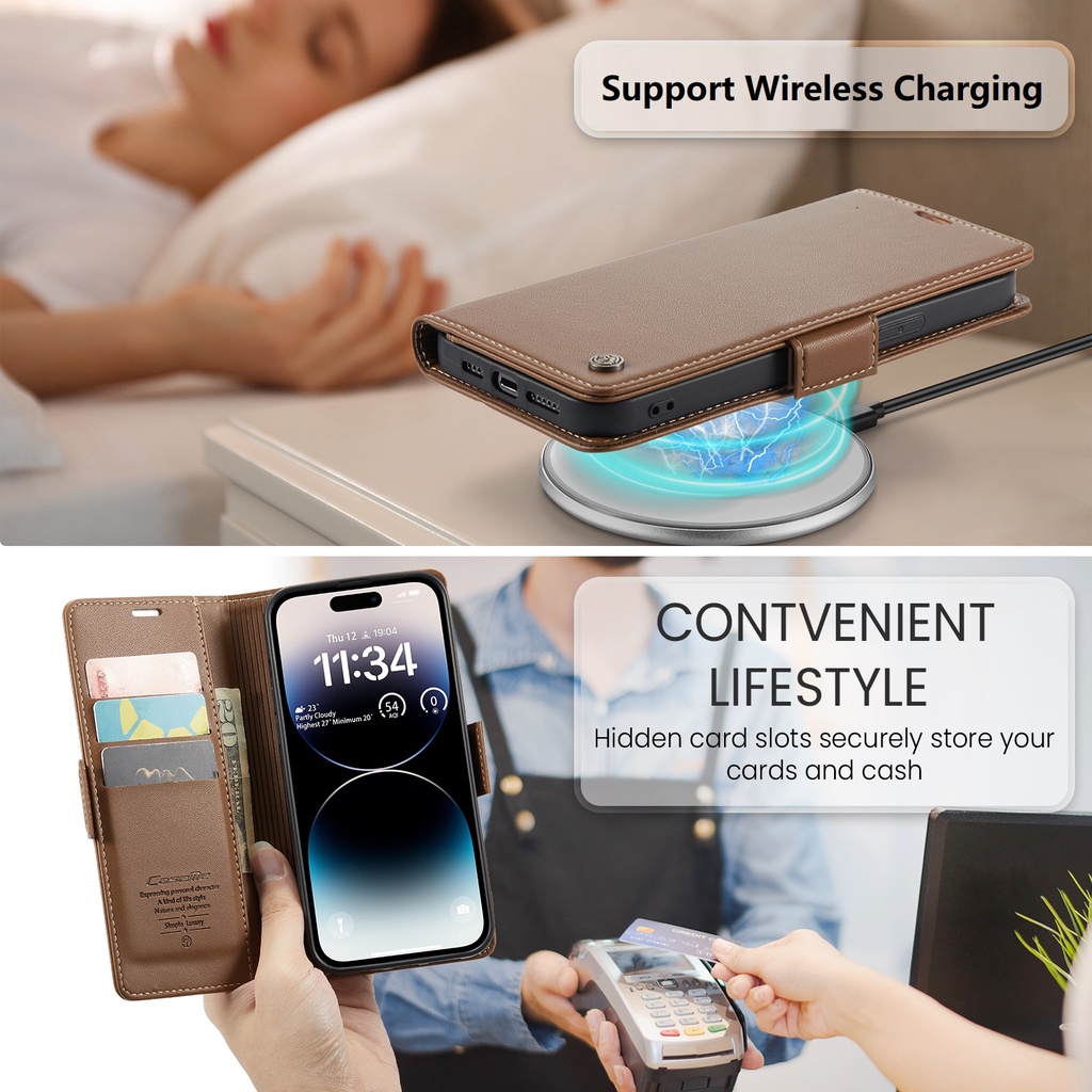 RFID Vỏ Cho iphone 13 pro max 13 pro 13 12 pro max Bao Da Điện Thoại Dạng Ví Nắp Lật Không Dây Có Ngăn Đựng Thẻ