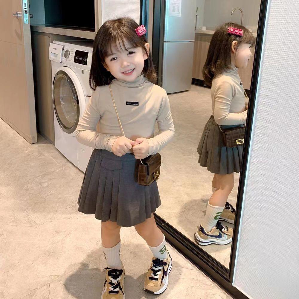 Áo Thun Cổ Lọ Màu Sắc Thời Trang Thu Đông Cho Bé Gái