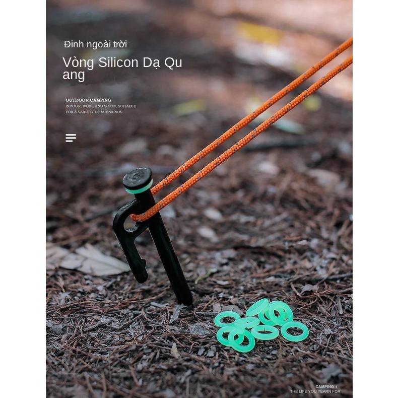 Vòng silicone Dạ Quang Cảnh Báo Ban Đêm Đa Năng Hình Chữ o Cho Lều Trại