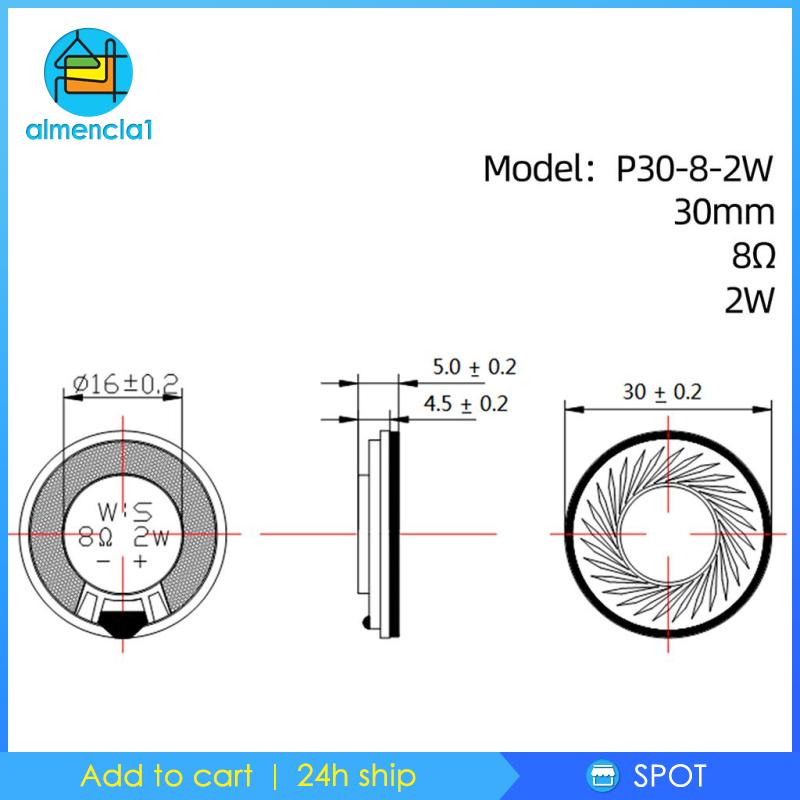 Loa Mỏng 30mm Có Lỗ Chéo 8ohm 2w diy