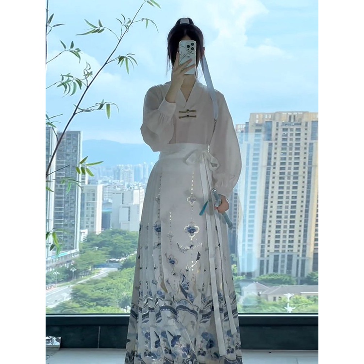 Mới Bộ Áo Váy Hán Phục Cách Tân In Họa Tiết Phong Cách Trung Hoa Thời Trang Mùa Thu Cho Nữ#23916