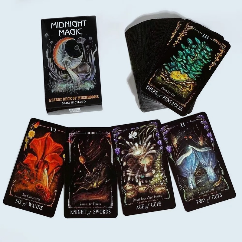 Midnight Magic A Tarot Deck of Mushrooms Cards 78 Unique Tarot Cards Designs Based on the Mysterious World of Mushrooms
